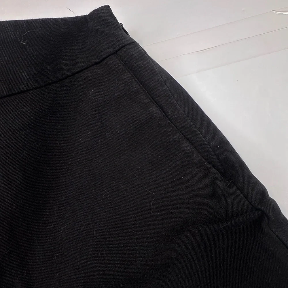 Sezane Paris Pants Women's Size 34 Black Cotton Jeans Preppy Side Zipper Casual